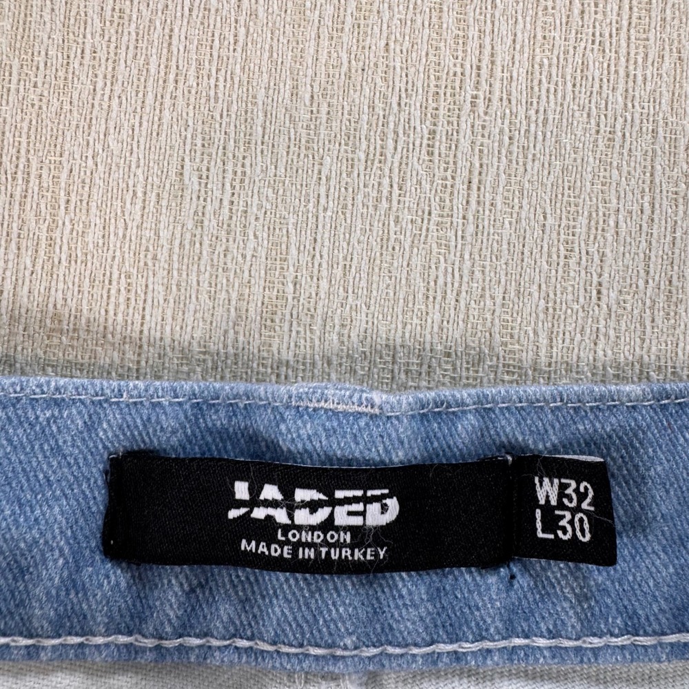 Jaded London Skate Fit Cloud Print Blue White Denim Jeans W32 L30 Dreamcore - Picture 2 of 11